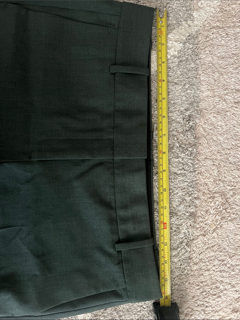Theory dark green stretch wool slim straight trousers - Picture 8 of 8